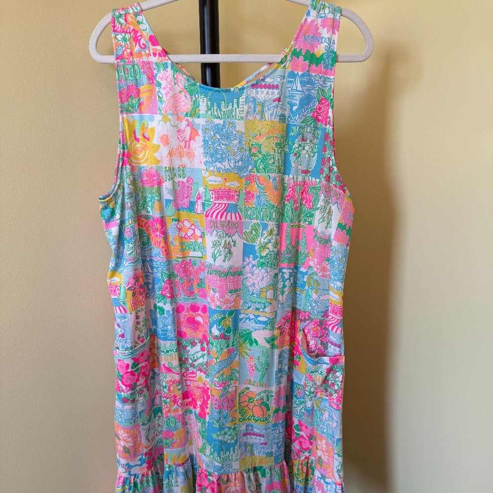 NWT: Lilly Pulitzer Kristen Flounce Dress in Pop Up Lilly State of Mind Size XXL